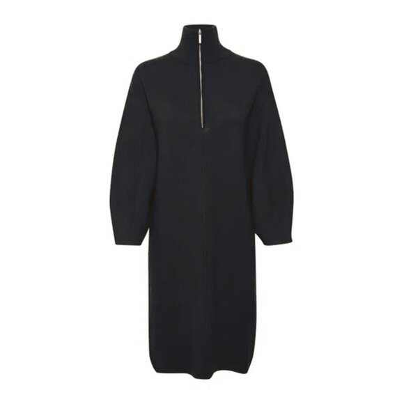 GESTUZ Black Zip Front Knit Mini Sweater Dress Size M - Picture 2 of 6